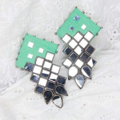 Pastel Green Mirror Studs